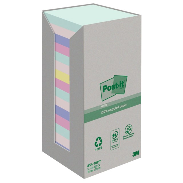 Post-it Recycled 76x76 mm nature 16st/fp - 76x76mm - 1