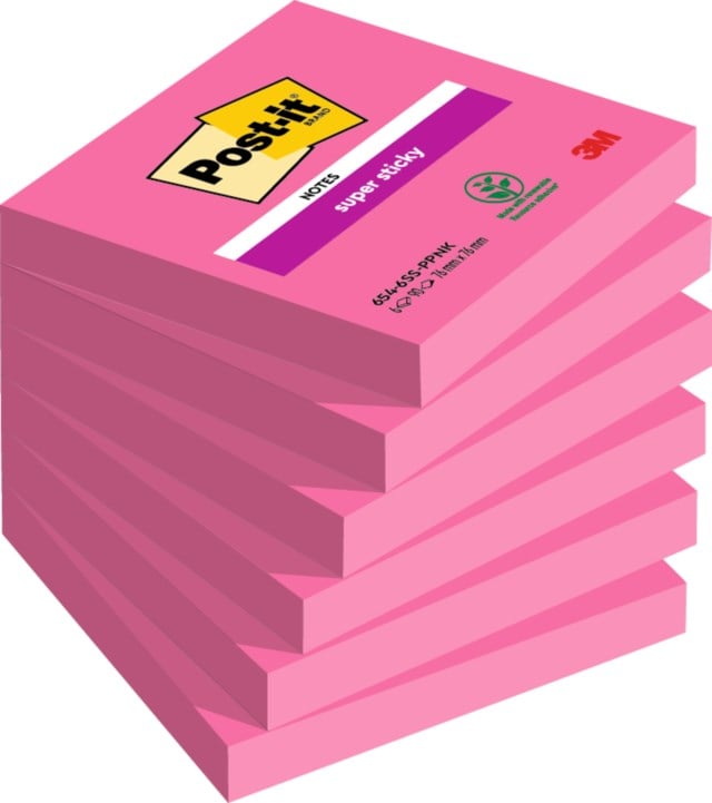 Post-it Super Sticky 76x76 mm rosa - 76x76mm - 1