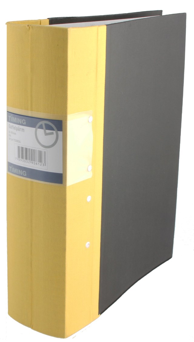 Gaffelpärm Timing 80 mm gul - A4 80mm - 1