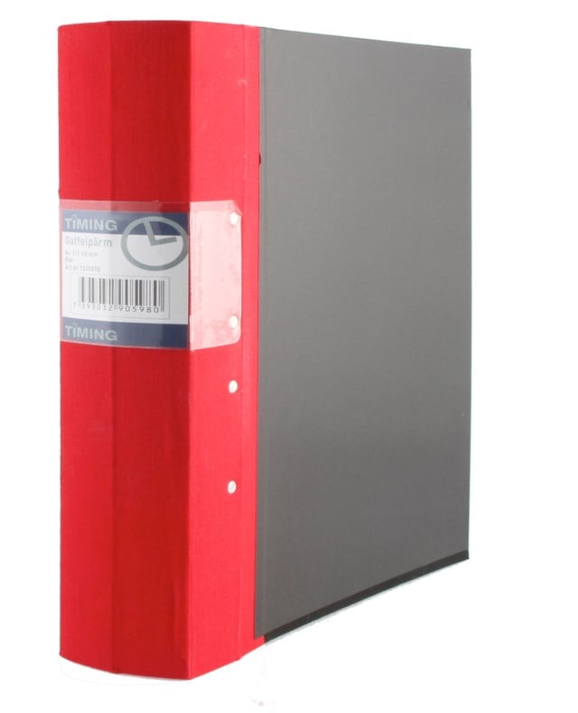Gaffelpärm Timing 80 mm röd - A4 80mm - 1