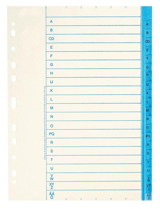 Pappersregister Nordic Office A4 A-Ö - A4 - 1