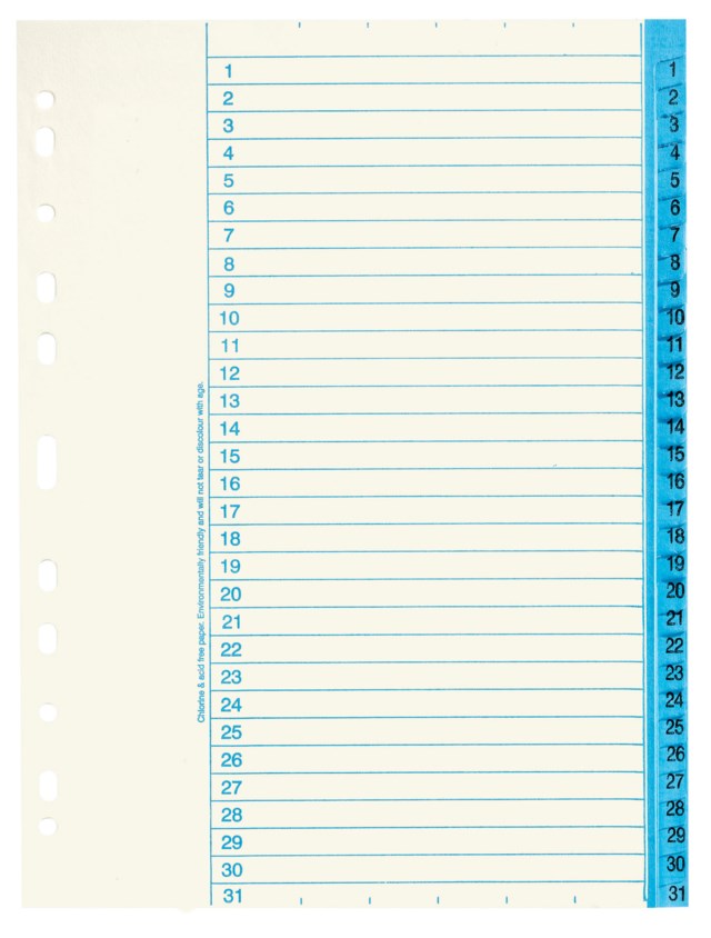 Pappersregister Nordic Office A4 1-31 - A4 - 1