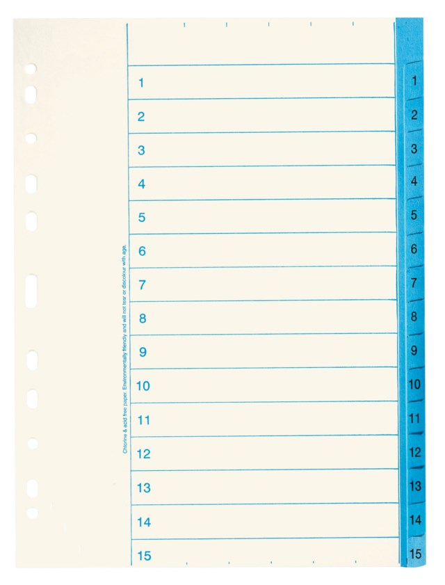 Pappersregister Nordic Office A4 1-15 - A4 - 1