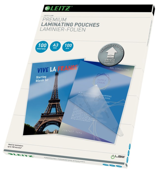 Lamineringsficka Leitz ILam A3 100 mic 100/fp - STL 40 - 1
