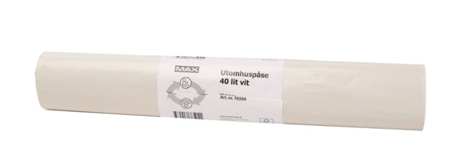 Soppåse 550x800mm 35my 40L vit 10st/rl - 550x800mm - 1