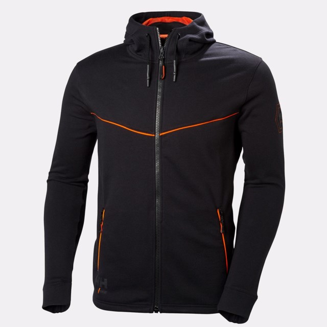Hoodtröja HH Chelsea Evo med zip svart stl S - S - 1