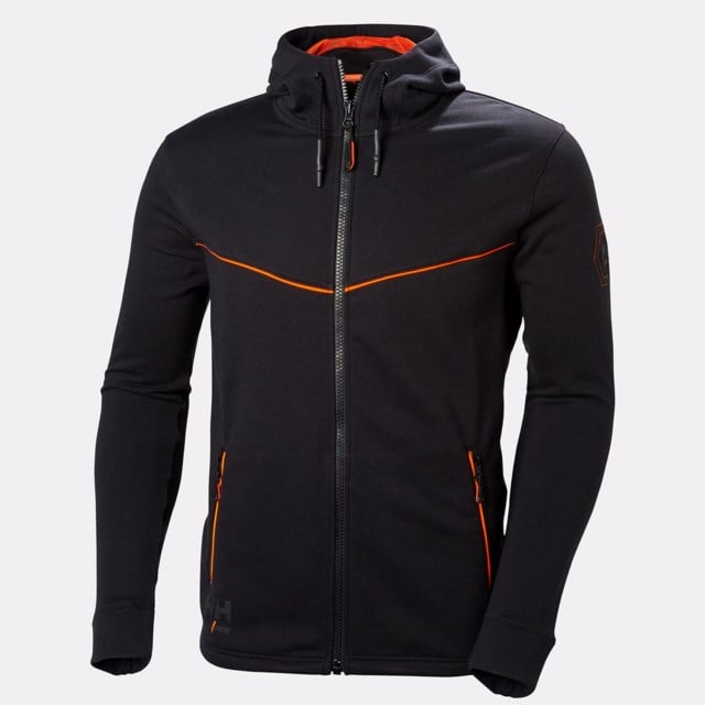Hoodtröja HH Chelsea Evo med zip svart stl S - S - 1