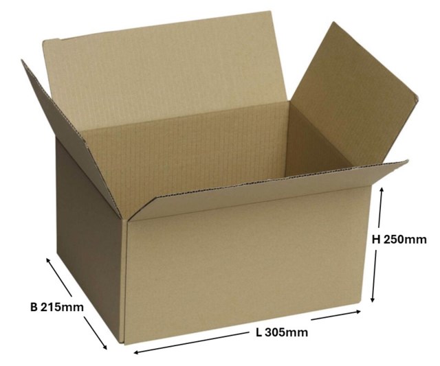 Wellpapplåda 305X215X250 - 305x215x250mm - 1