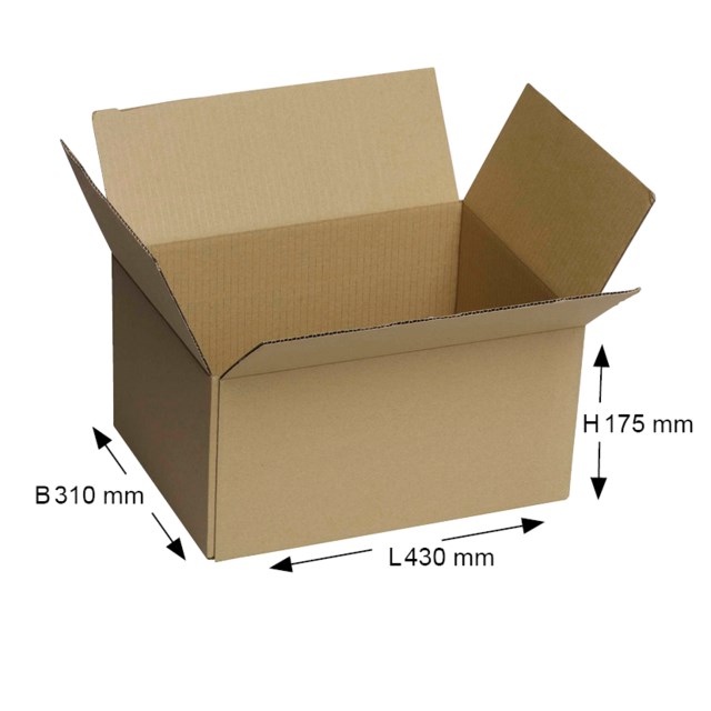 Wellpapplåda 430X310X175 - 430x310x175mm - 1