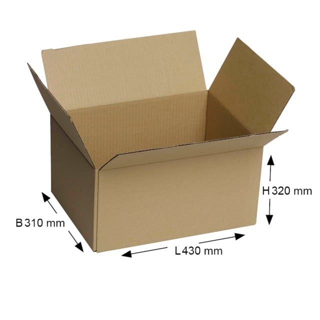 Wellpapplåda 430X310X320 - 430x310x320mm - 1