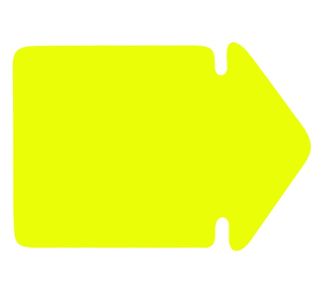 Pil liten 13x9cm fluor gul 25/fp - 130x90mm - 1