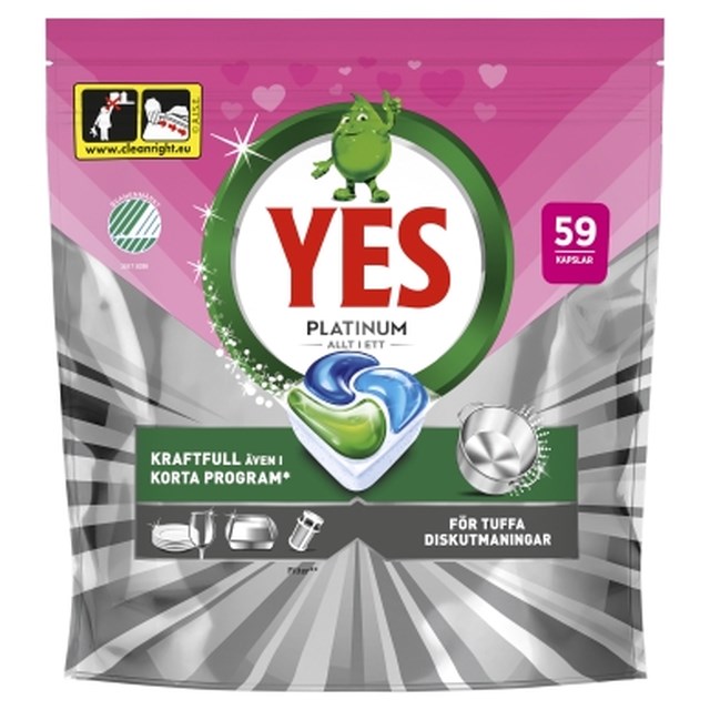 Maskindiskmedel Yes Platinum Pink 59st/fp - 1