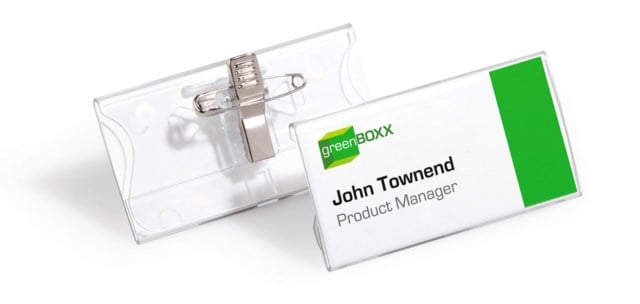 Namnskylt 40x75, nål/klämfäste 25st - 1