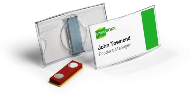 Namnskylt konvex 40x75, magnetfäste 25st - 1