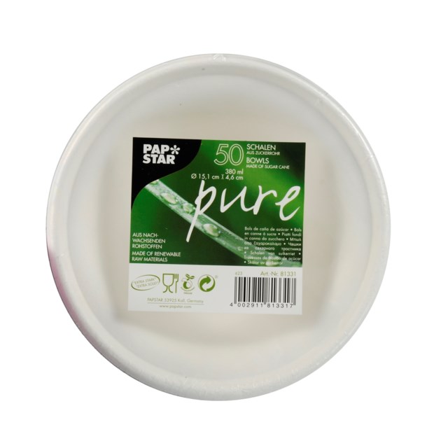 Tallrik Papstar Pure Djup 15,5cm 380ml vit 50/fp - 155mm - 1