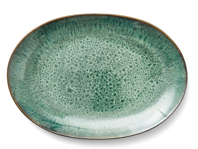 Fat Bitz oval 36x25 svart/grön - 1
