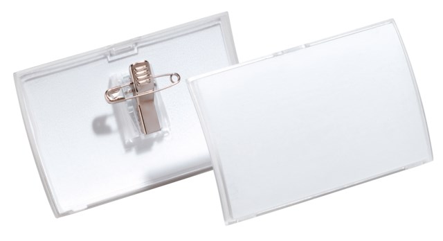 Namnskylt Clic fold 54x90 nål/klämma 25st/fp - 54x90mm - 1