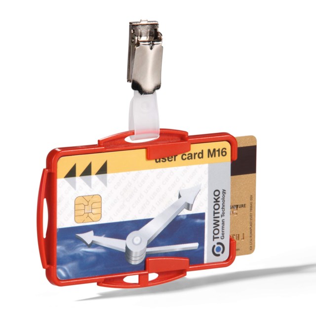 Korthållare öppen f 2 kort m hängselclips 25st - 1