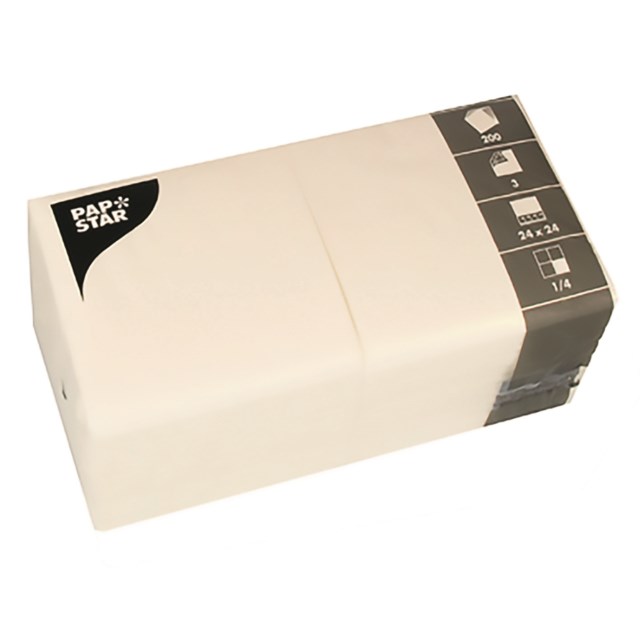 Servett 3-lags 24x24cm vit 200/fp - 240x240mm - 1