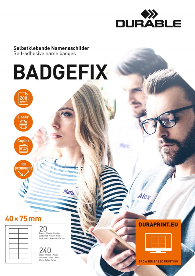 Namnskylt BADGEFIX 40x75, självhäftande 240st - 1