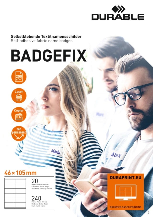 Namnskylt BADGEFIX 46x105, självhäftande 240st - 1