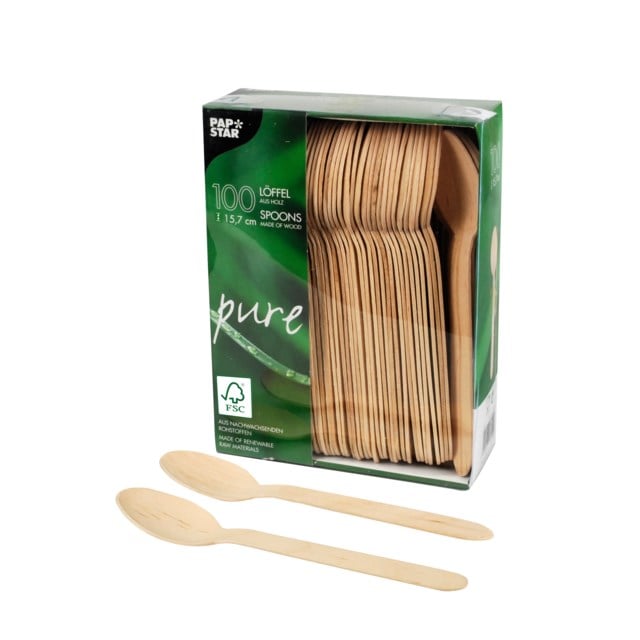 Träbestick Papstar Matsked Pure 100/fp - 1