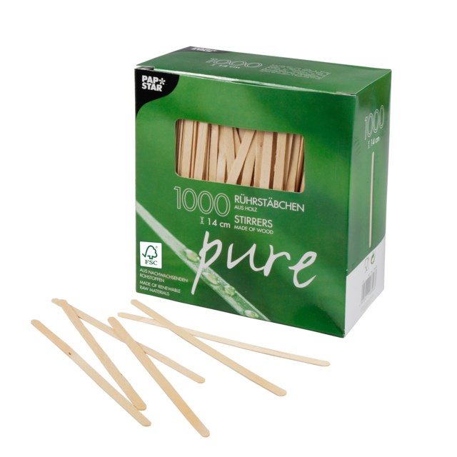 Träbestick Papstar Rörpinne Pure 1000/fp - 1