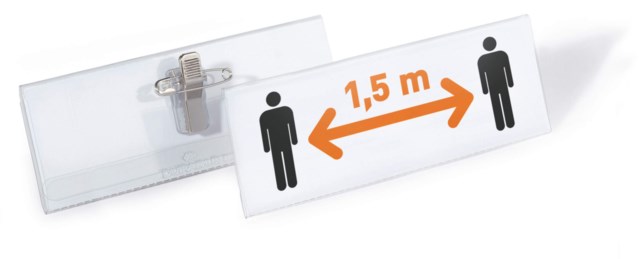 Namnskylt SET 40x105, nål/klämma + A4-etikettark 14st - 1