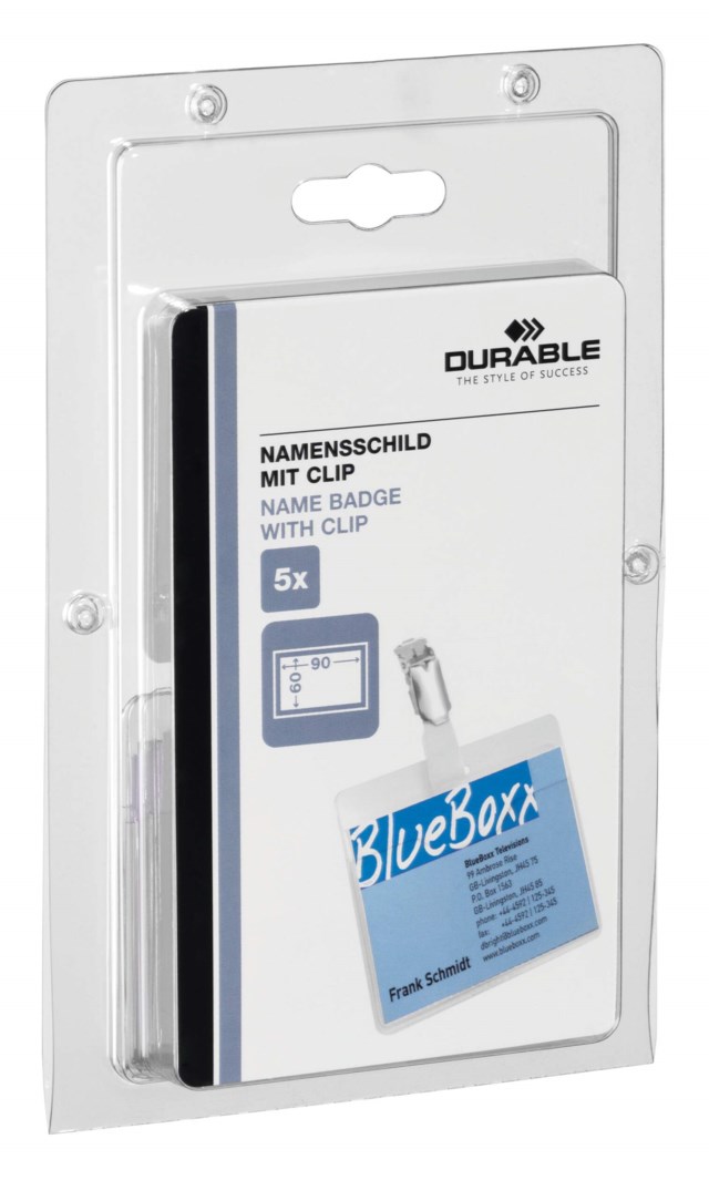 Namnskylt 90x60, hängselclips 5-pack - 1