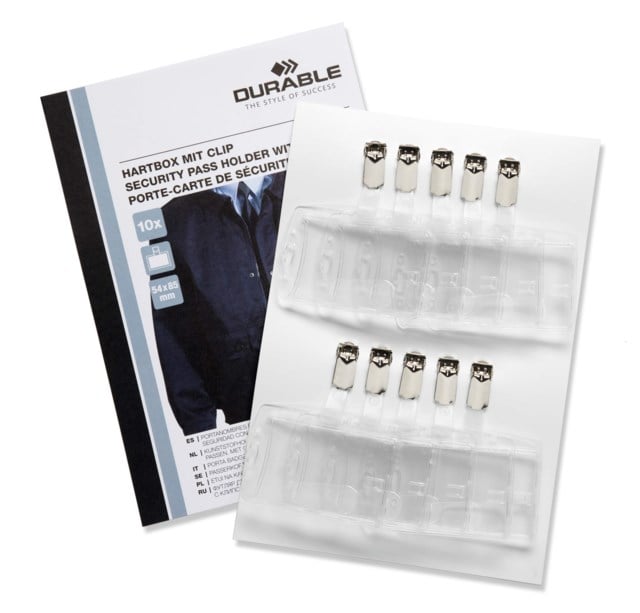 Korthållare för 1 kort m hängselclips 10-pack - 1