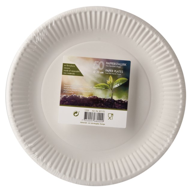 Tallrik Papp Ekonomi Flat 23 cm 50/fp - 230mm - 1