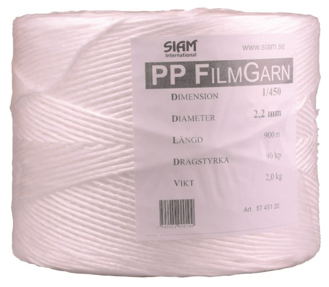 Bindgarn Polypropylen film 1/450 900 m - 2,2mmx900m - 1