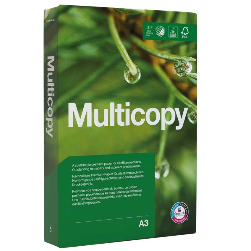 Kopieringspapper Multicopy A3 90g ColorLok, 500 ark - Kontor & Papper - Papper & Etiketter - Kopieringspapper