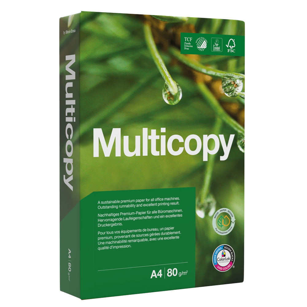 Kopieringspapper Multicopy A3 80g ColorLok, vit, 500 ark - Kontor & Papper - Papper & Etiketter - Kopieringspapper