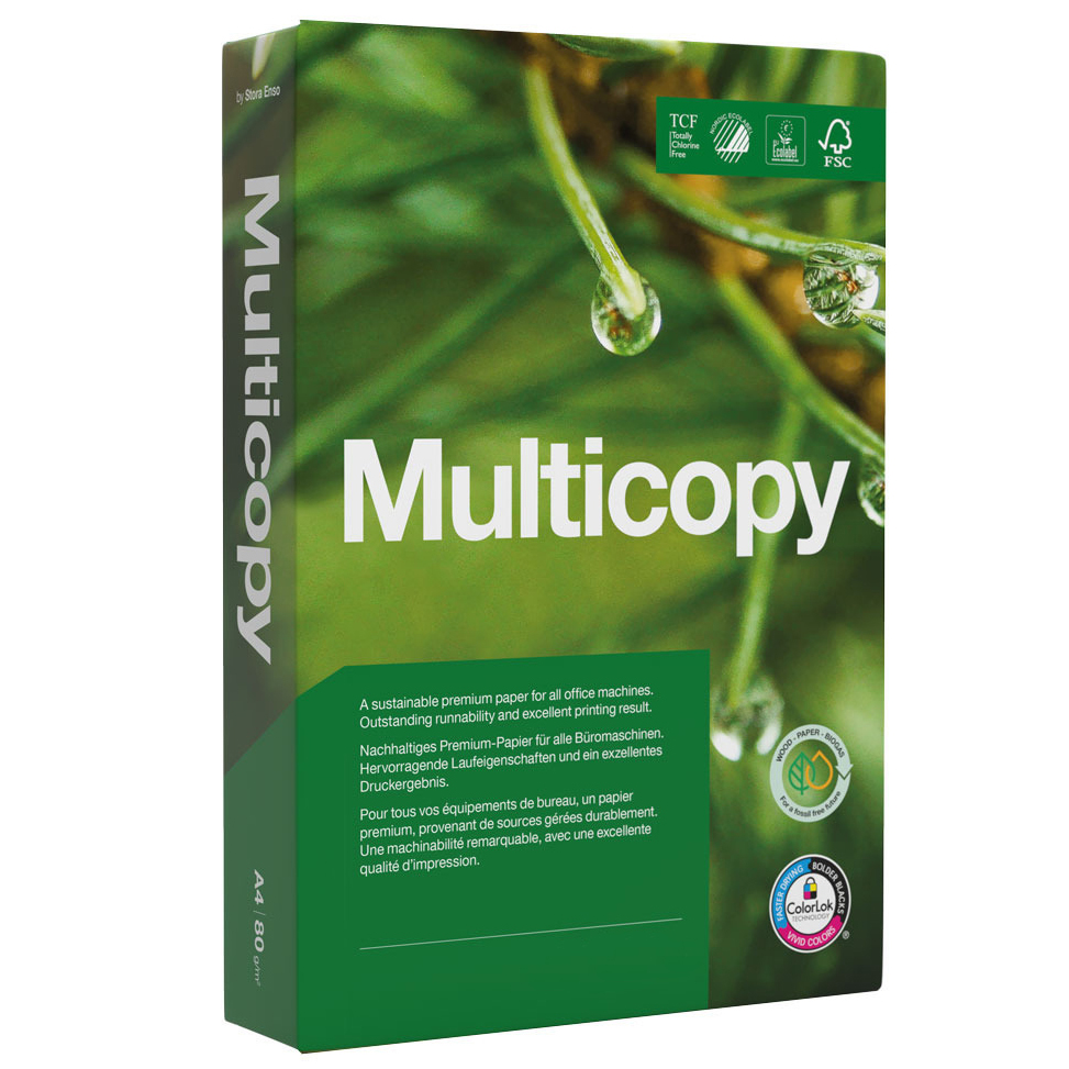 Kopieringspapper Multicopy A4 75g ColorLok, vit, 500 ark - Kontor & Papper - Papper & Etiketter - Kopieringspapper