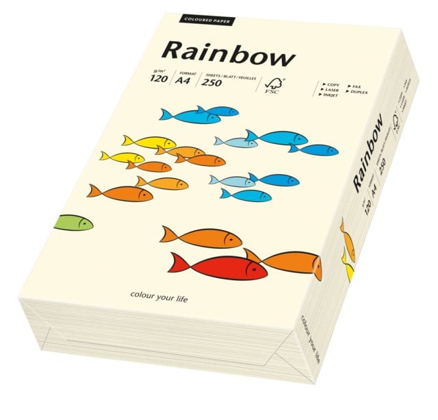 Papper Rainbow A4 120g creme 250ark/fp - A4 - 1