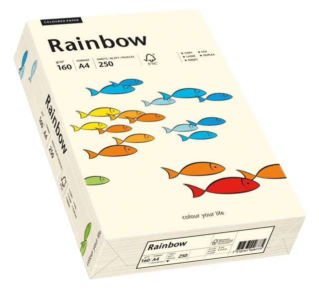 Papper Rainbow A4 160g creme 250ark/fp - A4 - 1