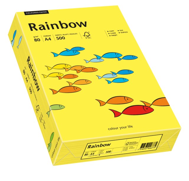 Papper Rainbow A4 80g mellangul 500ark/fp - A5 - 1