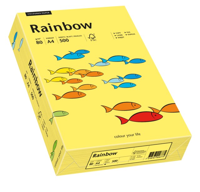 Papper Rainbow A4 80g gul 500ark/fp - A6 - 1