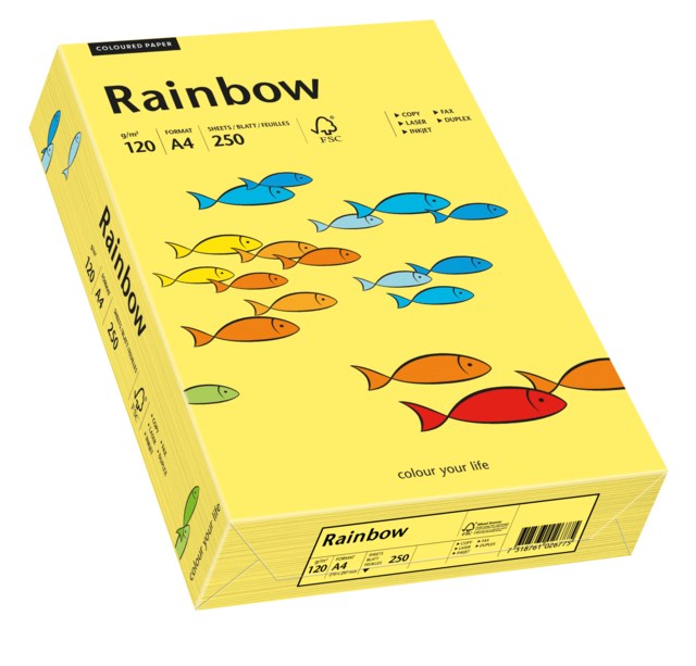 Papper Rainbow A4 120g gul 250ark/fp - A7 - 1