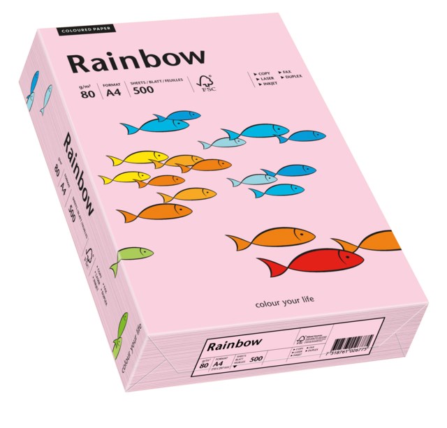Papper Rainbow A4 80g ljusrosa 500ark/fp - A4 - 1