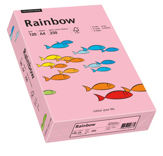 Papper Rainbow A4 120g rosa 250ark/fp - A4 - 1