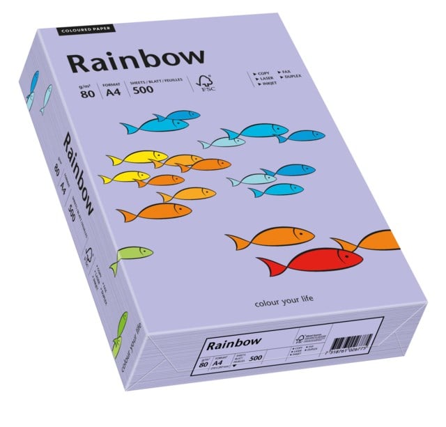 Papper Rainbow A4 80g lila 500ark/fp - A4 - 1