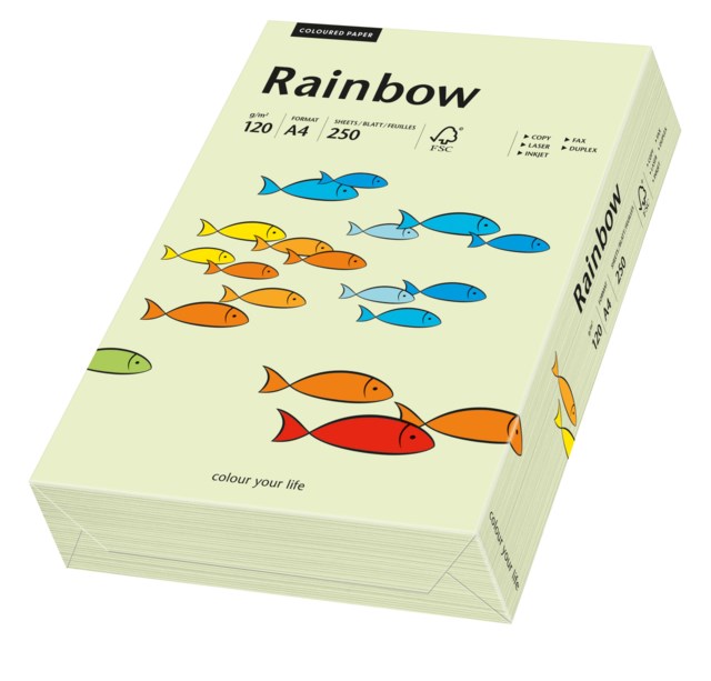 Papper Rainbow A4 120g ljusgrön 250ark/fp - A4 - 1
