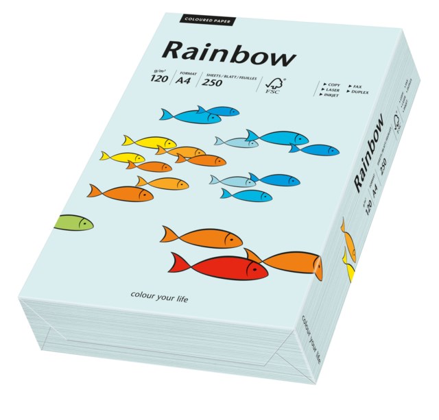 Papper Rainbow A4 120g ljusblå 250ark/fp - A4 - 1