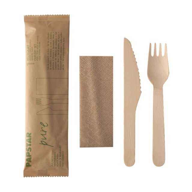 Bestickset Papstar Pure trä 50st/fp - 1