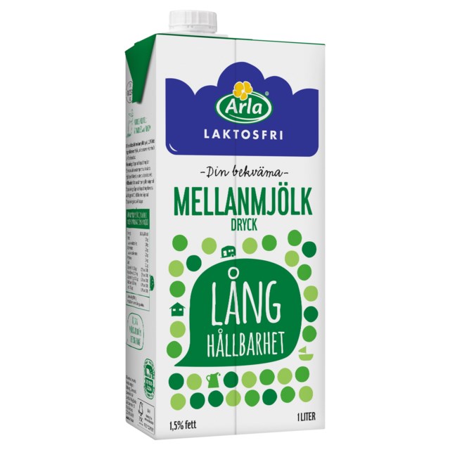 Mjölk Laktosfri 1.5% Lång Hållbarhet Arla 1L - 1L - 1
