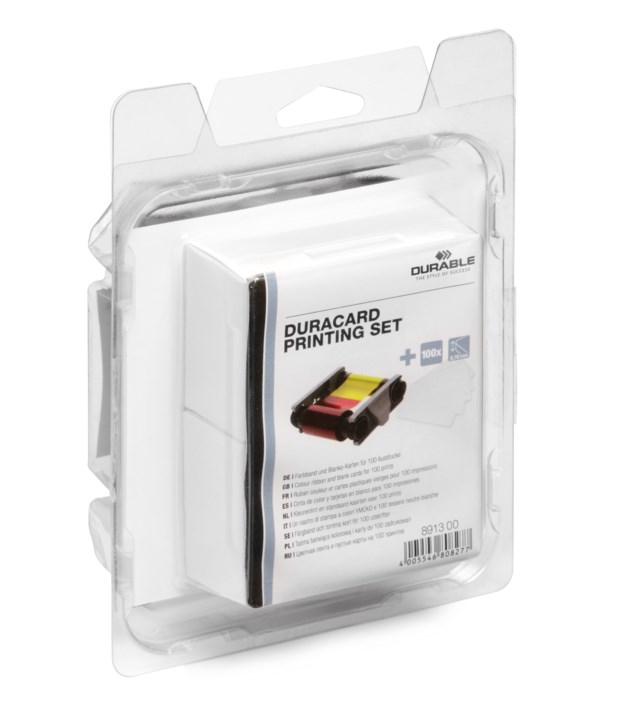 Plastkort Std 100 st + färgband YMCKO - 0,76mm - 1