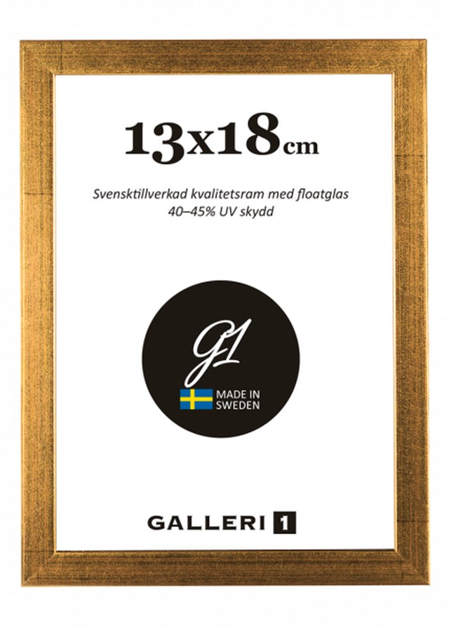 Fotoram guldfärgad trä 18x24cm - 180x240mm - 1