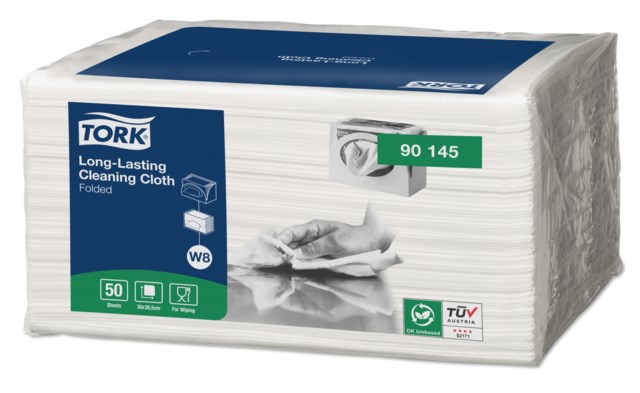 Rengöringsduk Tork W8 Small Pack 30x38,5cm vit 50st/fp - 300x385mm - 1